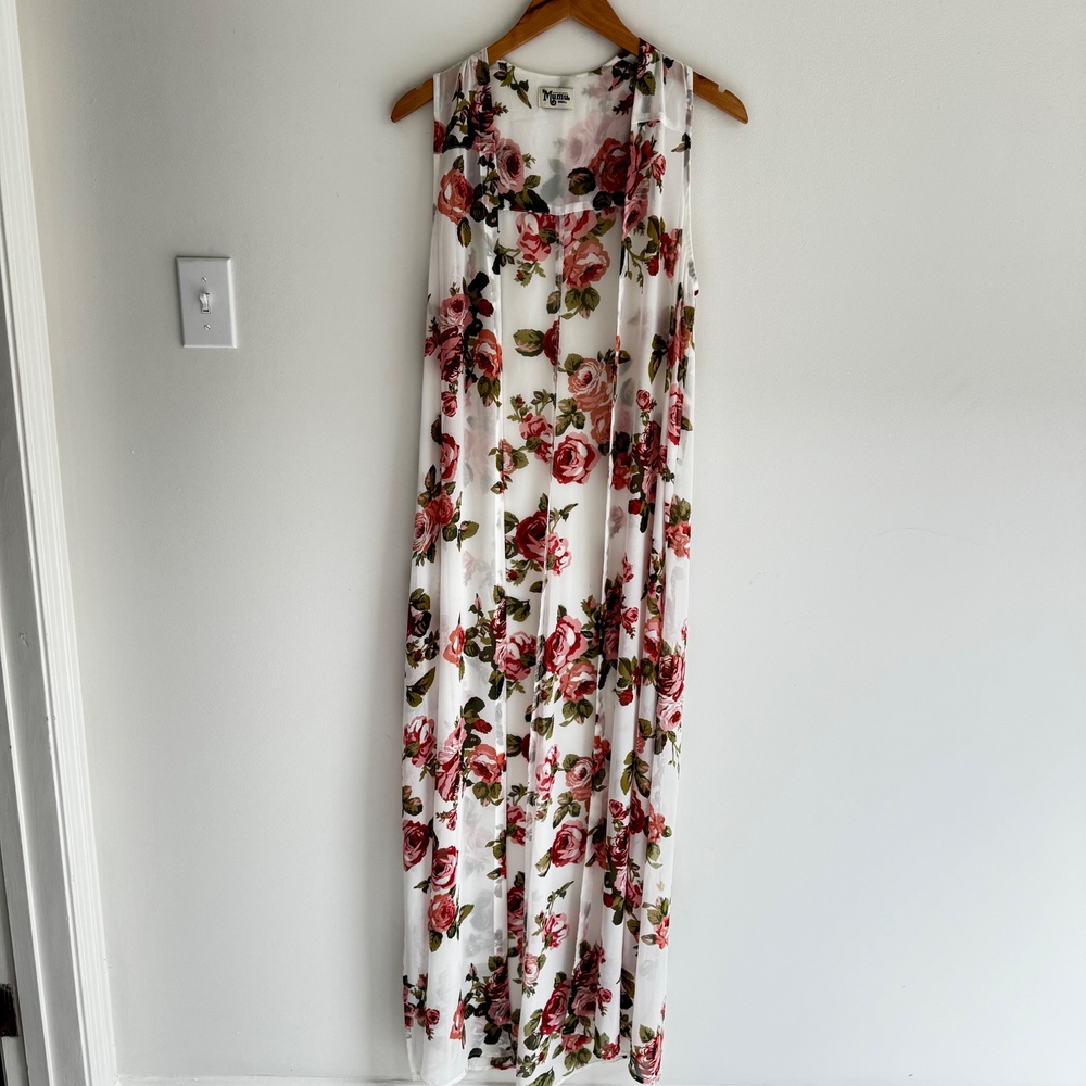 Show Me Your Mumu Clemmie Cape Kimono Duster Boho Floral Festival Size Small - Picture 2 of 7